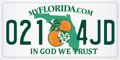 FL license plate 0214JD