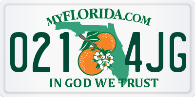 FL license plate 0214JG