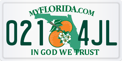 FL license plate 0214JL