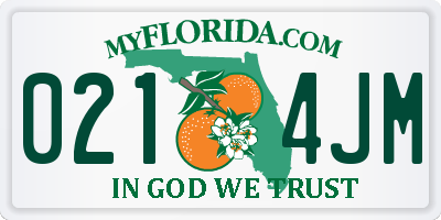 FL license plate 0214JM