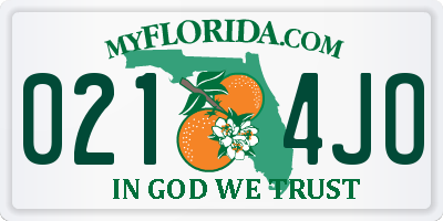 FL license plate 0214JO