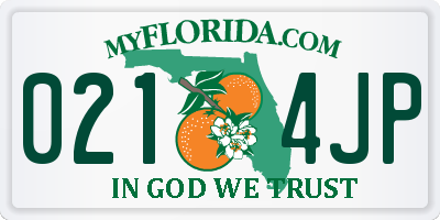 FL license plate 0214JP