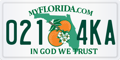 FL license plate 0214KA
