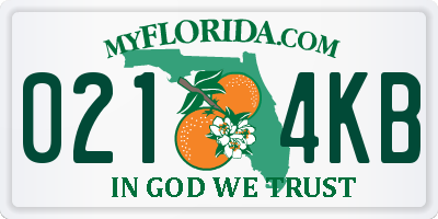 FL license plate 0214KB