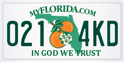 FL license plate 0214KD