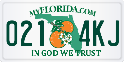 FL license plate 0214KJ