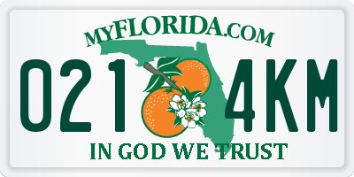 FL license plate 0214KM