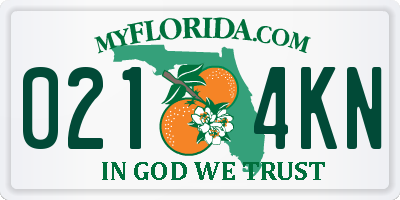 FL license plate 0214KN