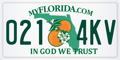 FL license plate 0214KV