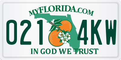 FL license plate 0214KW