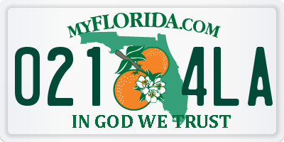 FL license plate 0214LA