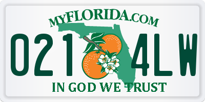 FL license plate 0214LW