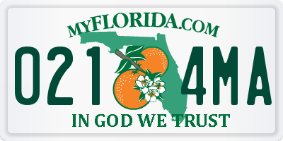 FL license plate 0214MA