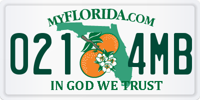 FL license plate 0214MB