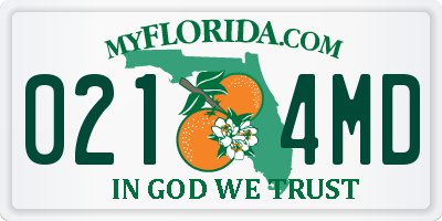 FL license plate 0214MD
