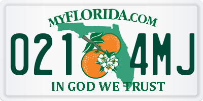 FL license plate 0214MJ