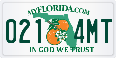 FL license plate 0214MT