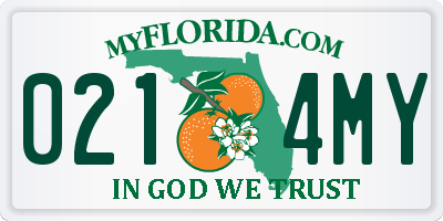FL license plate 0214MY