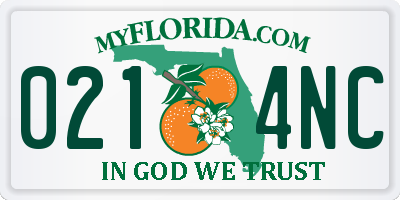 FL license plate 0214NC
