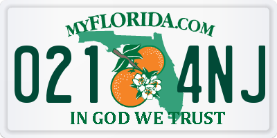FL license plate 0214NJ