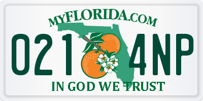 FL license plate 0214NP