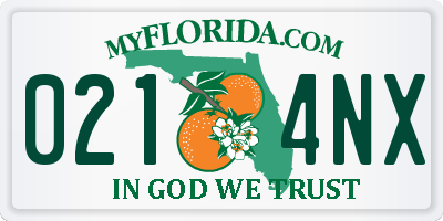 FL license plate 0214NX