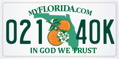 FL license plate 0214OK