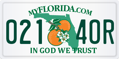 FL license plate 0214OR