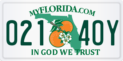 FL license plate 0214OY