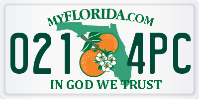 FL license plate 0214PC