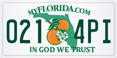 FL license plate 0214PI