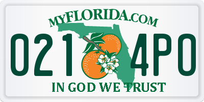 FL license plate 0214PO