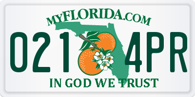FL license plate 0214PR