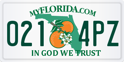 FL license plate 0214PZ