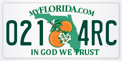 FL license plate 0214RC