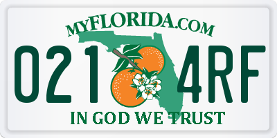 FL license plate 0214RF