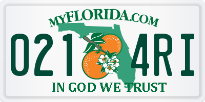 FL license plate 0214RI