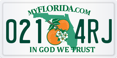 FL license plate 0214RJ