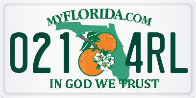 FL license plate 0214RL
