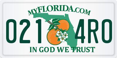 FL license plate 0214RO