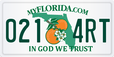 FL license plate 0214RT