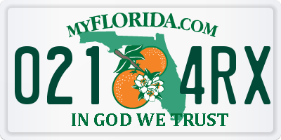 FL license plate 0214RX