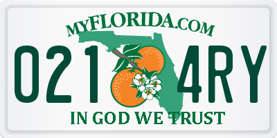 FL license plate 0214RY