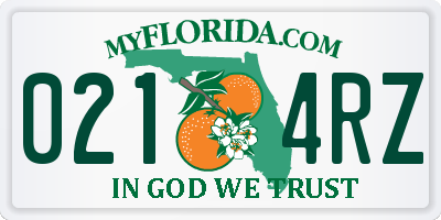 FL license plate 0214RZ