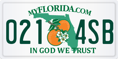 FL license plate 0214SB