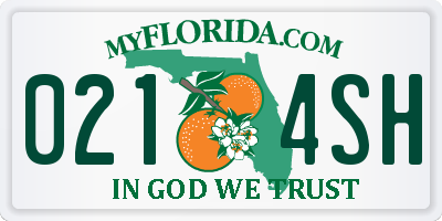 FL license plate 0214SH