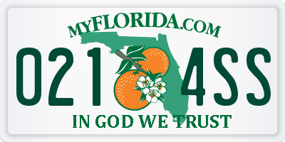 FL license plate 0214SS