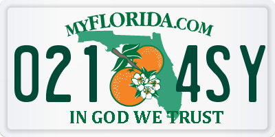 FL license plate 0214SY
