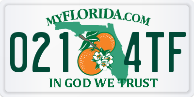 FL license plate 0214TF