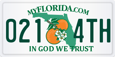 FL license plate 0214TH